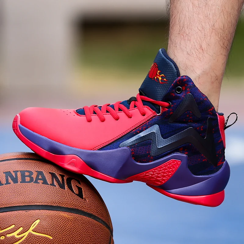 LUONTNOR синие красные мужские ботинки для баскетбола 2018 летние спортивные