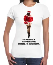 Санта так веселый женская футболка-подарок папы на Рождество Настоящее Рождество Сексуальная