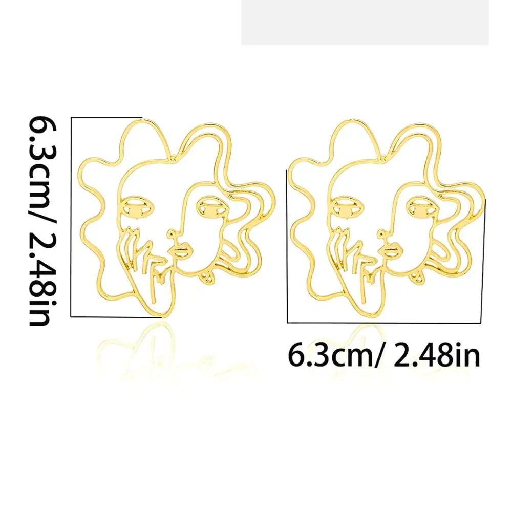 SHIXIN, корейские большие серьги-гвоздики для женщин, дизайнерские женские серьги с лицом, золотые/серебряные серьги,, забавные серьги, модное ювелирное изделие