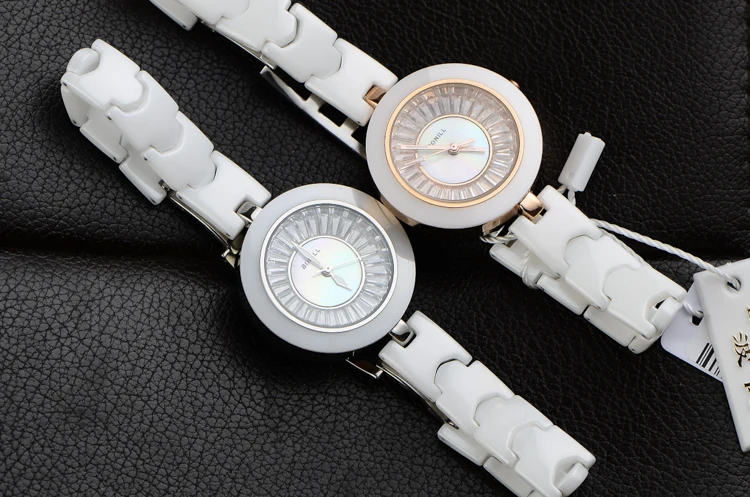 

New Brand BONILL Korean Designer Women Thin Ceramic Bracelet Watch Elegant Lady Crystals Dress Clock Quartz Relojes 3ATM NW2432
