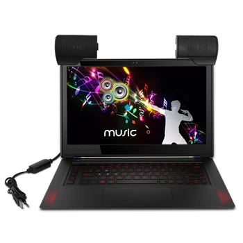 

Portable Mini USB Stereo Speaker Notebook Laptop Computer PC Screen Clip-on Music Player Black