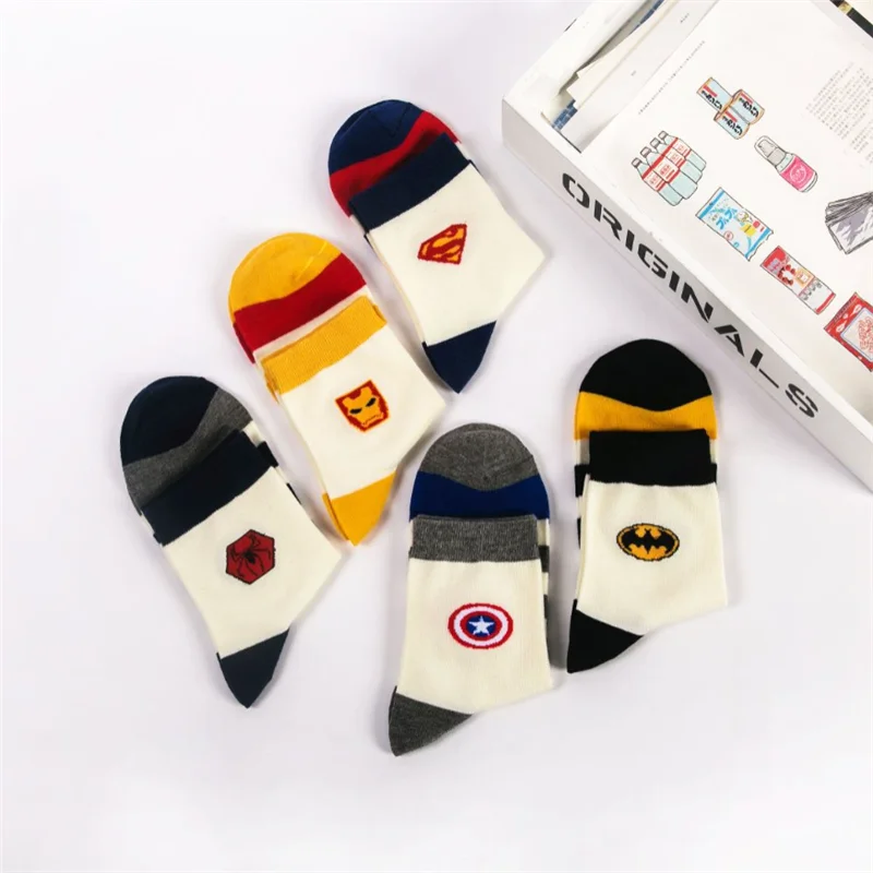 

Avengers Marvel cartoon socks Batman Superman wild cosplay fashion socks novelty funny casual men's socks spring summer socks