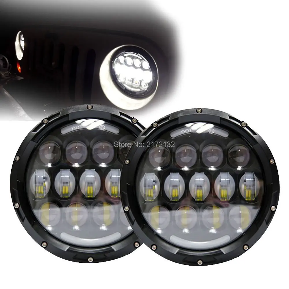 

One pair 7" 78W LED Projector Headlight Led Driving Light H4 H13 Headlights replacement for Jeep Wrangler JK