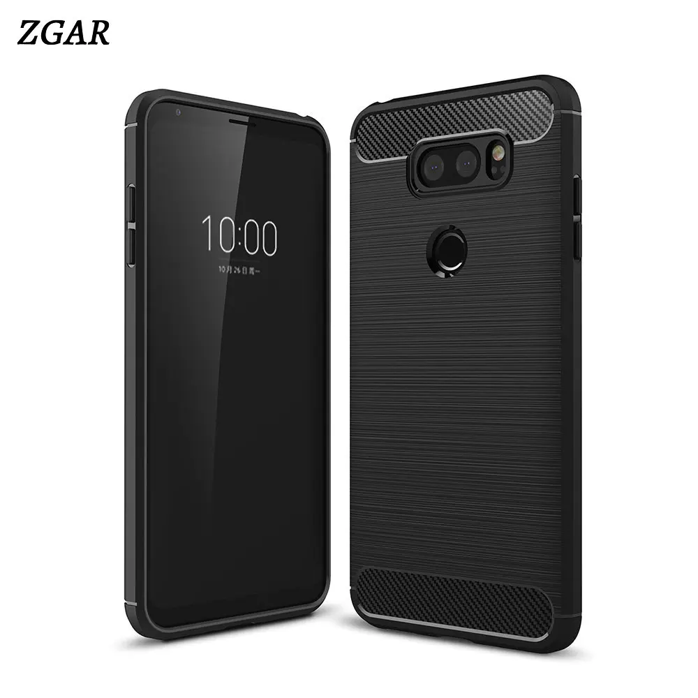 ZGAR чехлы Чехол для LG Q7 G7 V30s V30 Q6 Plus G6 мягкий чехол из углеродного волокна телефонов