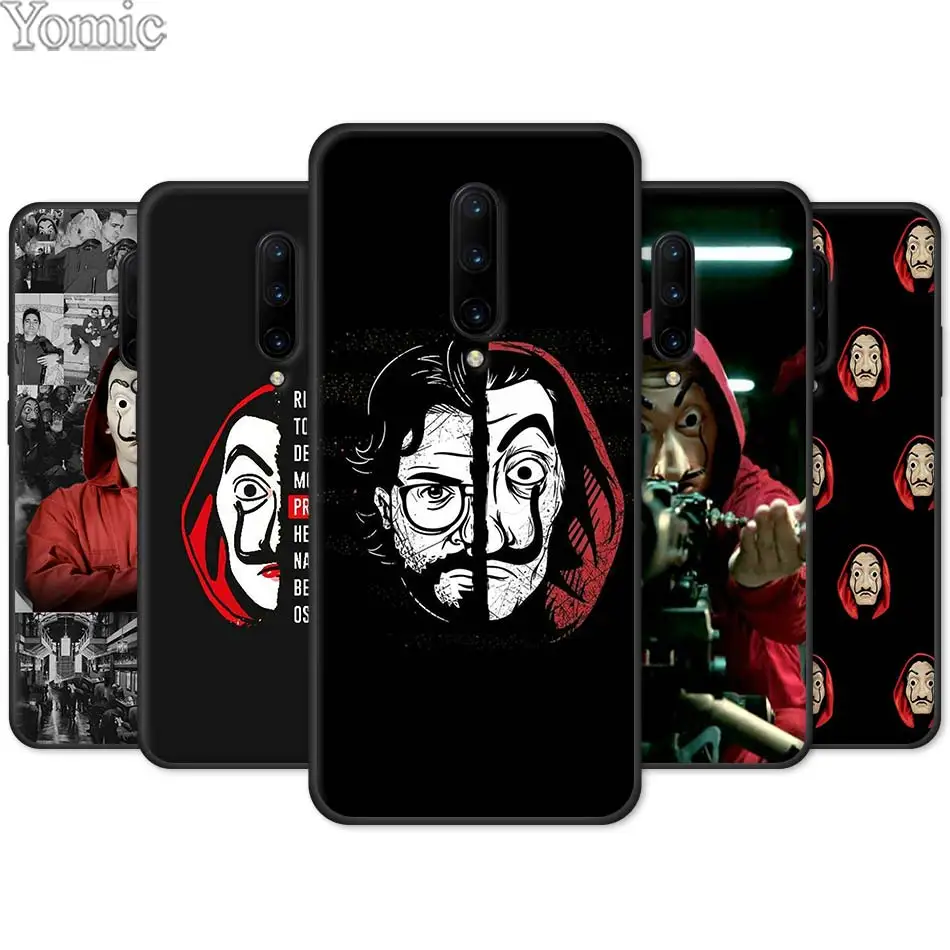 

Black Case for Oneplus 7 7 Pro 6 6T 5T Silicone Cover for Oneplus 7 7Pro Soft Phone Case Shell La Casa de papel