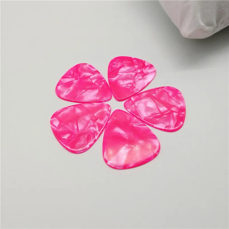 100PCS Pink Pearl Guitar Picks Blank Pearloid Pink Guitar Plectrum for Guitar