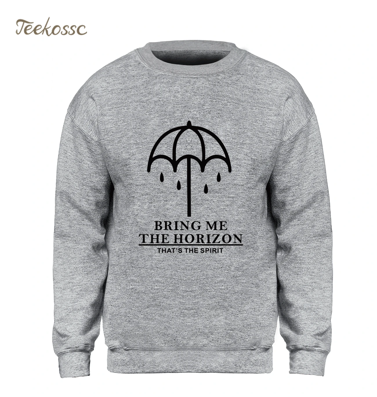 

Umbrella Sweatshirt Men Gray Hoodie Slim Fit Crewneck Sweatshirts 2018 Winter Autumn Fleece Warm Streetwear Mens Brand Clothing