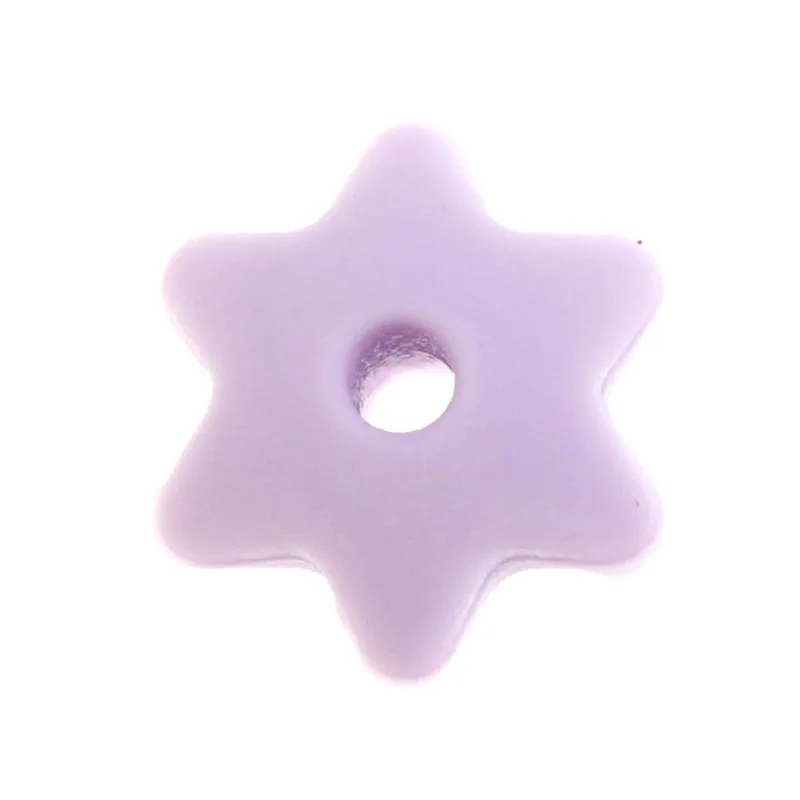 100 шт пищевого силикона шестиугольные звездочки для прорезывания зубов 10 мм Силиконовые Бусины, бижутерия своими руками цепочка для соски - Цвет: 517 Lilac Purple