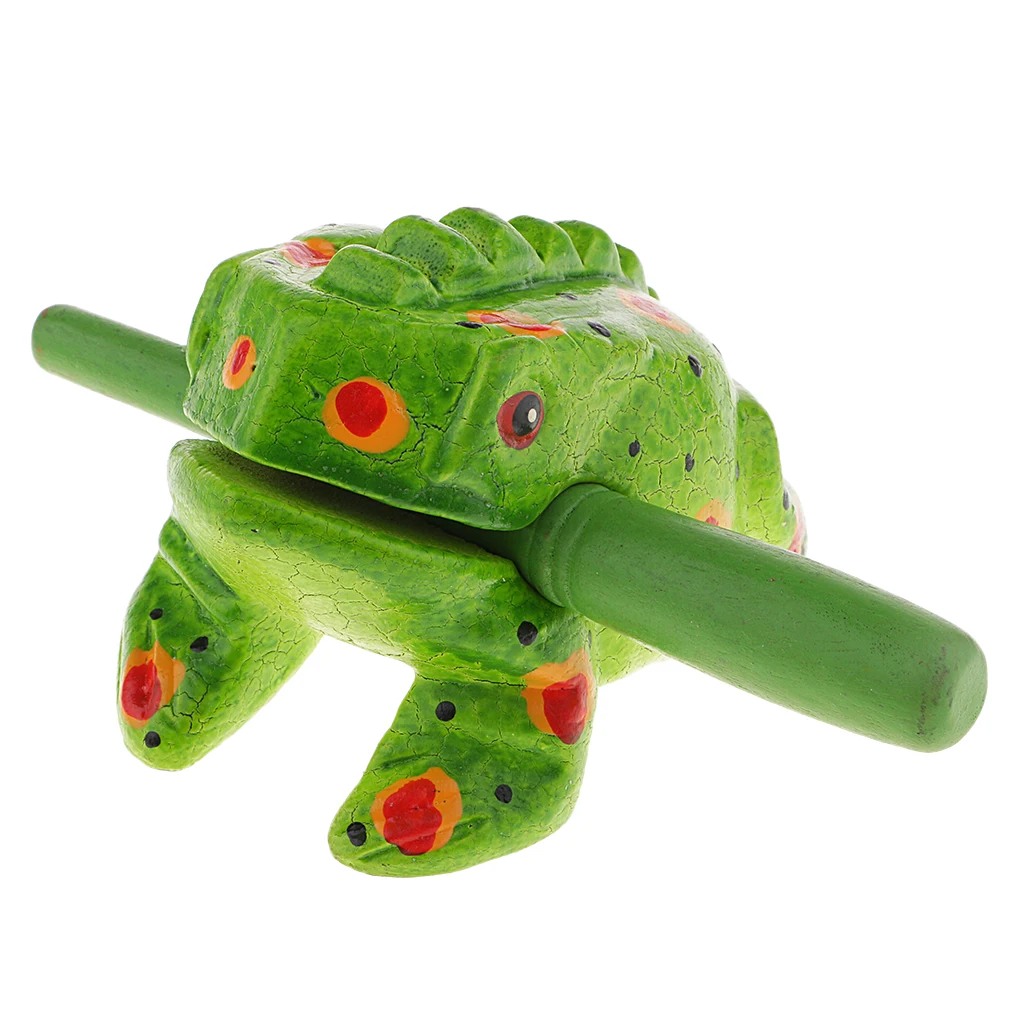 Fun Kids Wooden Frog Instrument Guiro Sound Effect Percussion
