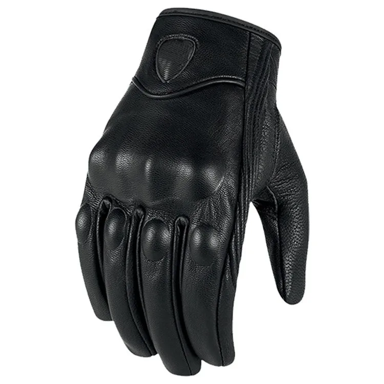 Дышащие кожаные мотоциклетные зимние перчатки Luva Motociclista Guantes Moto Luva de Couro Motoqueiro летние велосипедные перчатки - Цвет: Universal no hole