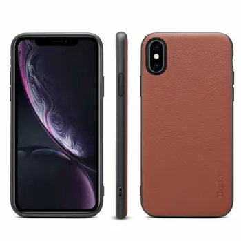 

Genuine Leather Luxury Cowhide Classic Phone Back Case for iPhone Xs Max XR X 8 7 Plus Cover Capa Support Wireless Charger