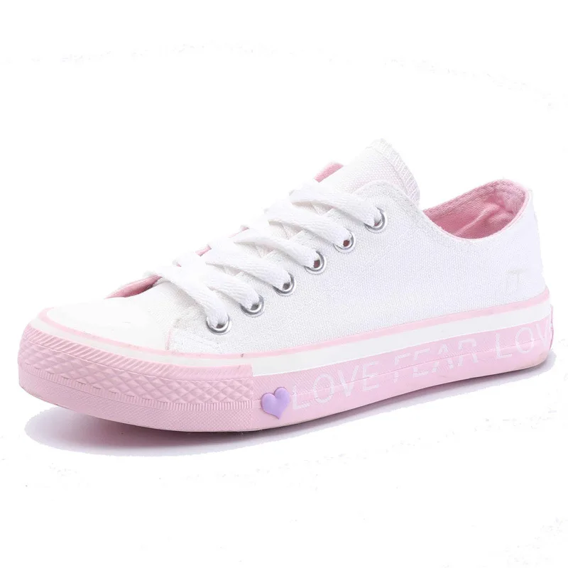 

Spring small dirty orange student port wind canvas love white shoes female student shoes 2019 spring and autumn wild shoes.