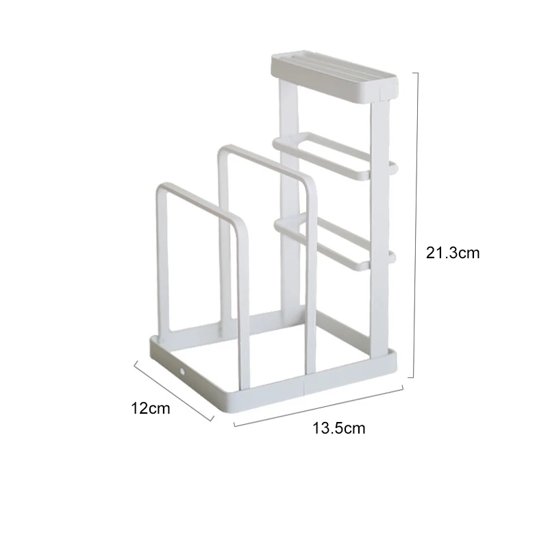 Meltset металлический блок ножей держатель разделочной доски инструменты органайзер для хранения на кухне стойка для посуды кастрюля крышка крышки стойки - Цвет: White