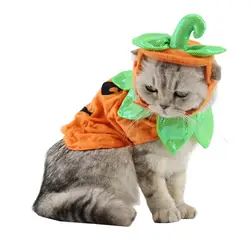 1 шт. Регулируемый милые крутые оранжевая тыква Кепки ткань кошка маленькая собака щенок Pet подарок шляпа воротник Косплэй Хэллоуин
