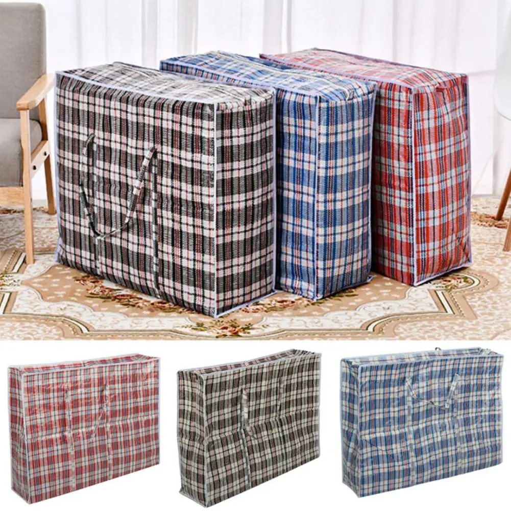 

HobbyLane Waterproof Thicken Woven Zipped Clothes Storage Bag Fashion Stripe Large Size Travel Bags