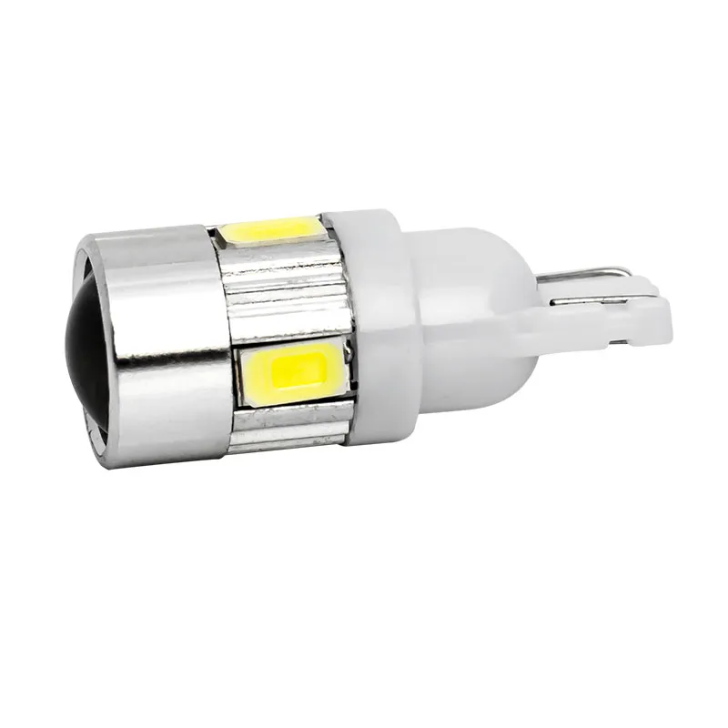 10 шт. T10 194 W5W WY5W клиновой светильник 6 SMD 5630 5730 СВЕТОДИОДНЫЙ Автомобильный стояночный светильник, автомобильная габаритная лампа, желтый, красный, синий, белый, зеленый, DC 12 В