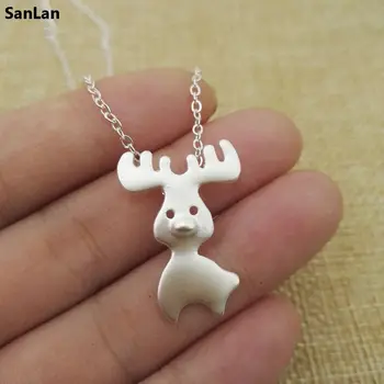 

Woodland Jewelry Animal Jewelry Deer Buck Fawn Cute Kids Jewelry spring Moose Necklace Reindeer Necklace Pendant SanLan