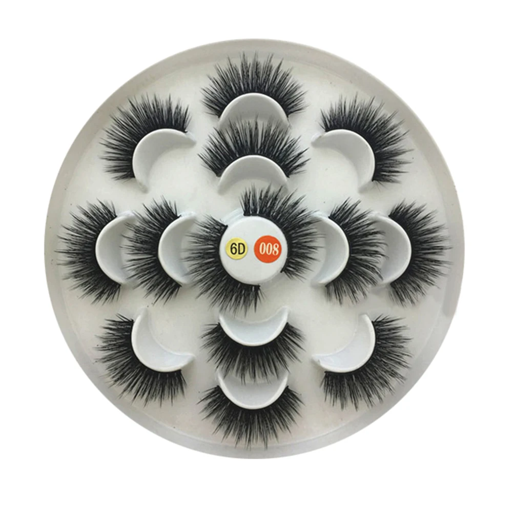 

7Pairs 6D Mink Hair False Eyelashes Handmade Multi-layer Long Curly Soft Synthetic Fiber False Eyelashes Extension Tools11.11