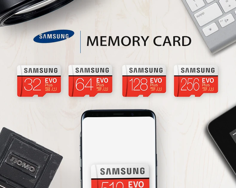 SAMSUNG Memory Card MicroSD 32GB 64GB 128GB 256GB 512GB U3 SDHC SDXC Grade EVO+ Class 10 C10 UHS TF SD Cards Trans Flash Microsd