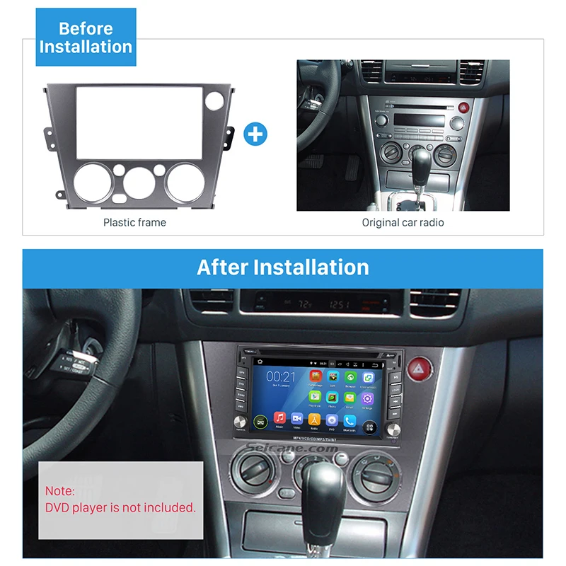 Seicane черный 2 Din автомобиль радио фасции пластина рамка стерео монтажный комплект для 2005-2009 Subaru Legacy Outback левая рука Автомобиль Dash CD