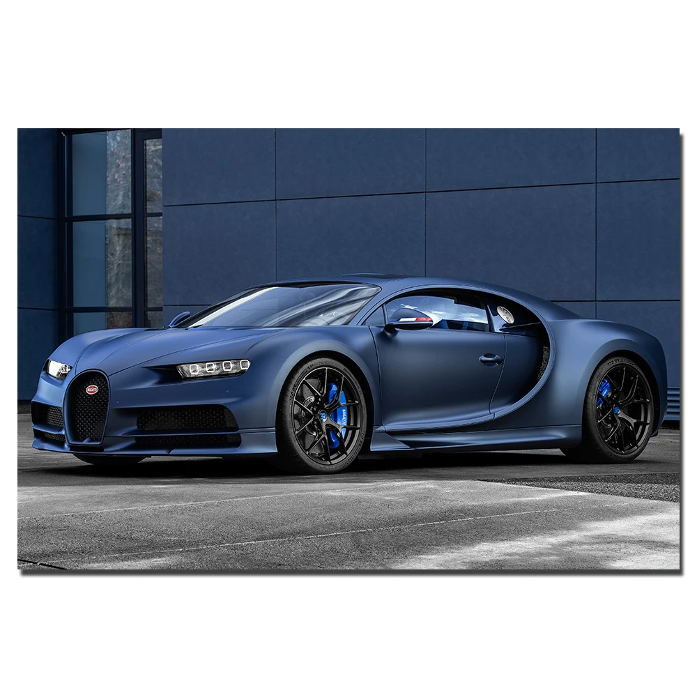 Bugatti Chiron Sport 110 Supercar плакаты холст печать картины с рамкой настенное Искусство