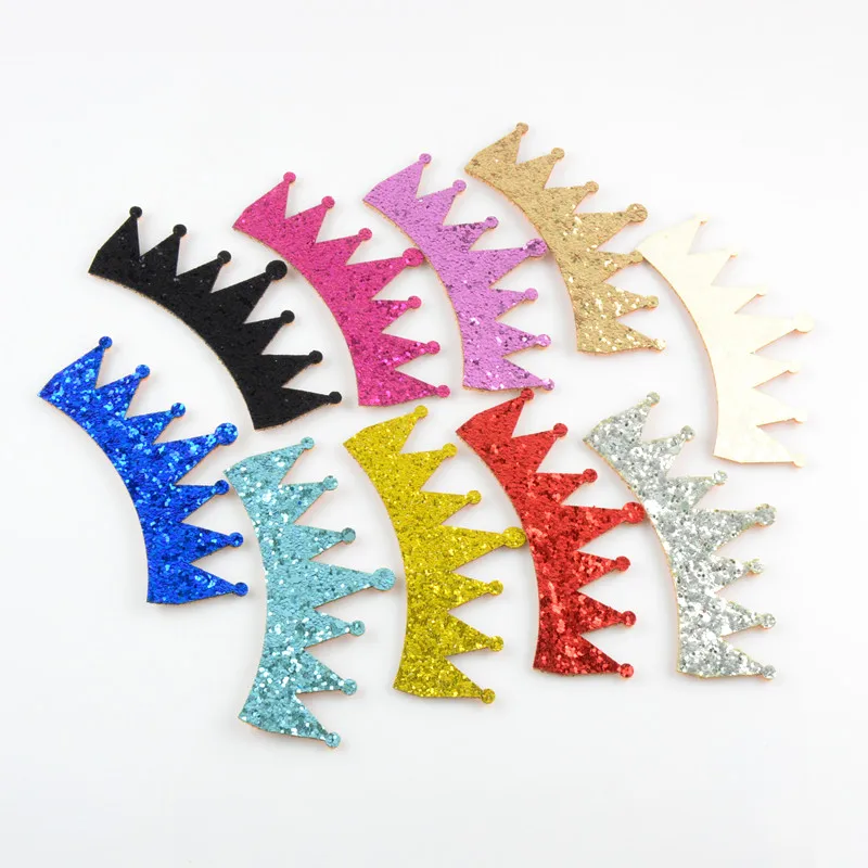 

100pcs/lot 10 Colors U Pick Twinkle Felt Crown Unfinished Supply DIY Princess Tiara Trendy Birthday Hair Bow Accessories SC01