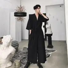 Хит, новая мужская одежда, модный Свободный спортивный костюм, летний повседневный комплект с широкими штанами, брюки для волос, костюмы