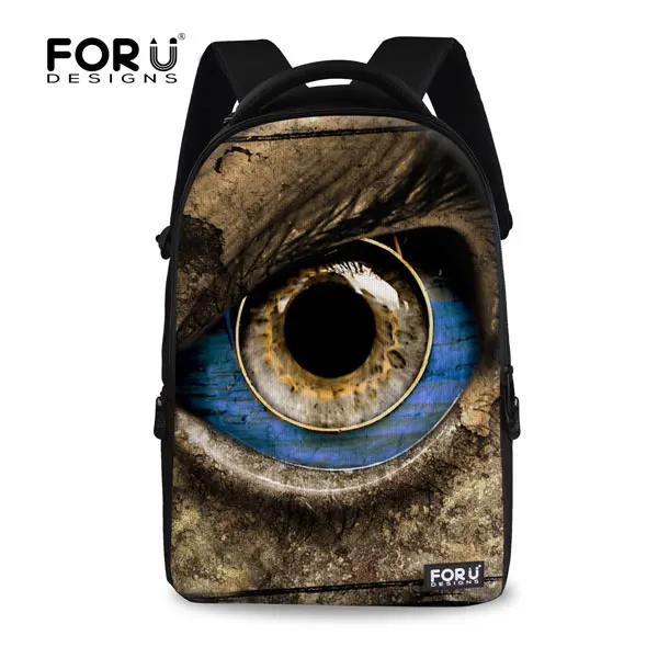 

FORUDESIGNS Novelty Eyes Printing Backpack Men Male Large Laptop Backpacks Women's Bagpack For Teenager Girls Mochila Mujuer