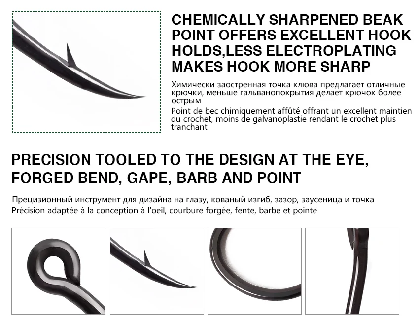 100 шт./лот, рыболовные крючки с колючим покрытием, TFSH-K крючки для ловли карпа 2#4#6#8#10#, черный с тефлоновым покрытием, Высокоуглеродистая сталь