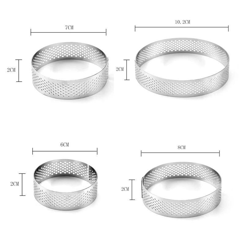 Нержавеющая сталь мусс торт кольцо торт фруктовый пирог круглый пицца десерт DIY украшения плесень с отверстием дышащий инструмент для выпечки