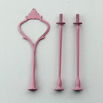 

10 pcs Cheap shipping- 3 tiers cake stand rods/ceramic fruit tray handles small crown bakeware diy home garden