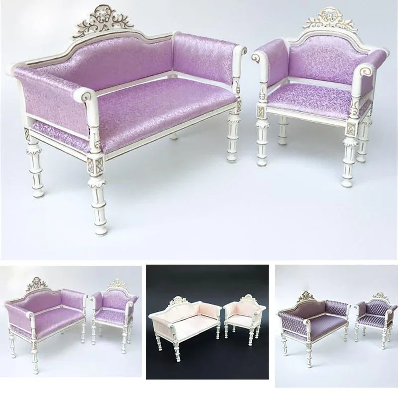 Doub K 1:6 Dollhouse Furniture toy for dolls Wooden Miniature Sofa chair Kids girls gifts Furniture pretend Play Toys children Doub K 1:6 Dollhouse Furniture toy for dolls Wooden Miniature Sofa chair Kids girls gifts Furniture pretend Play Toys children