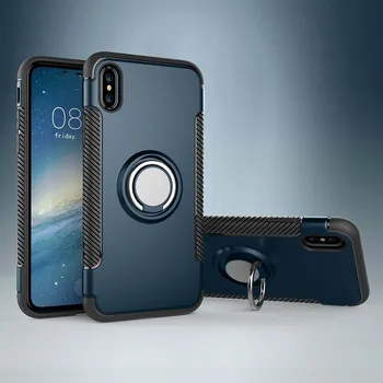 

1000pcs Shockproof Armor Car Holder Kicksatnd Magnet Case For iPhone 11 Pro Max XS XR X 8 7 6 6S Plus Metal Finger Bracket Cover