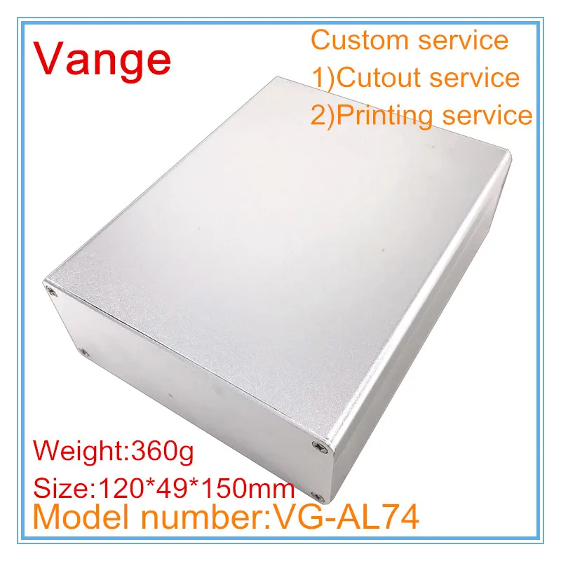 

1pcs/lot silvery color sand blasting aluminum diy enclosure 6063-T5 aluminum project box 120*49*150mm for electronic device