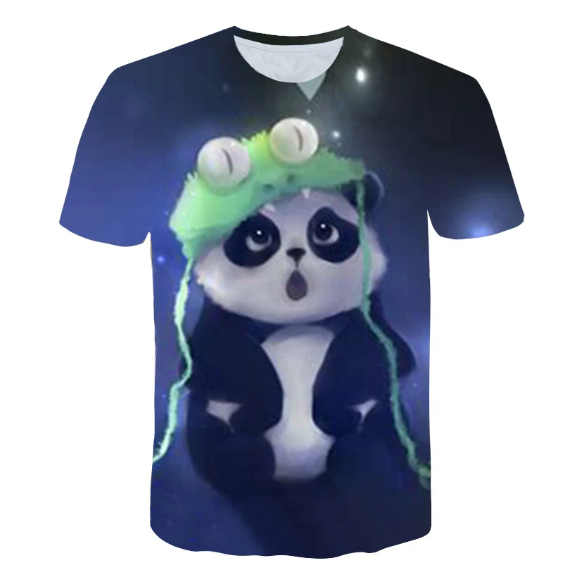 Harajuku Galaxy Wrestling панда комедия футболка с коротким рукавом 3D крутая Camiseta Мужская и