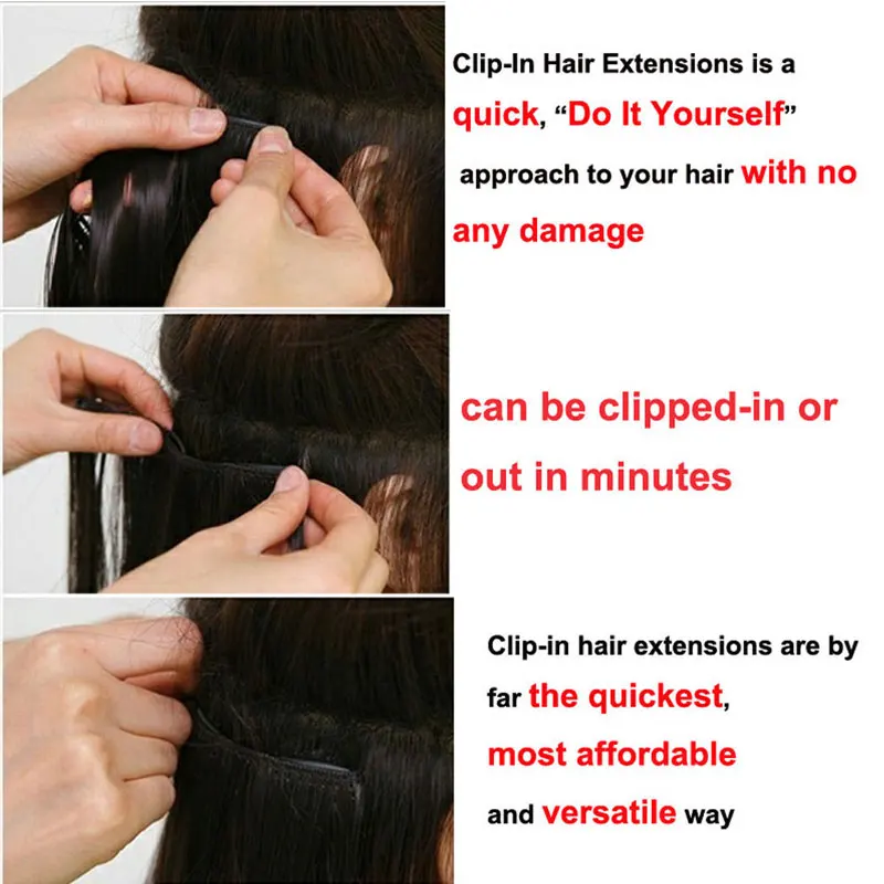 S-noilite 24 inches Long 100% Thick Clip in One Piece Hair Extension Frosted Hairpiece Mix Brown Synthetic Hair