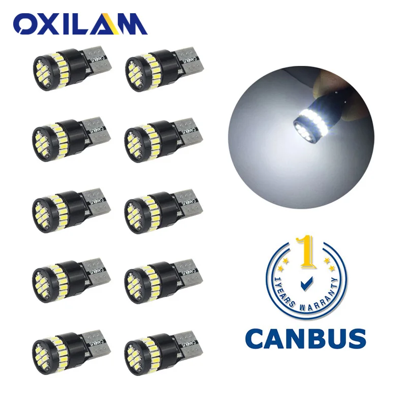 Us 12 25 34 Off Oxilam 10pcs Canbus Led T10 W5w Light Bulb Car Interior Lighting For Vw Volkswagen Passat B6 B5 B7 Scirocco Golf 5 4 Mk7 T5 Polo In