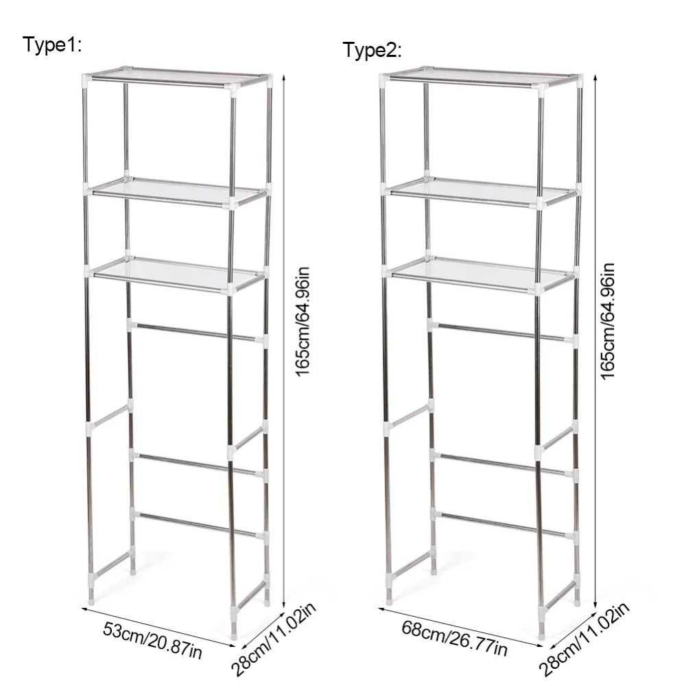 Нержавеющая сталь стабильный стеллаж для хранения над туалетом стиральная машина ванная комната Органайзер