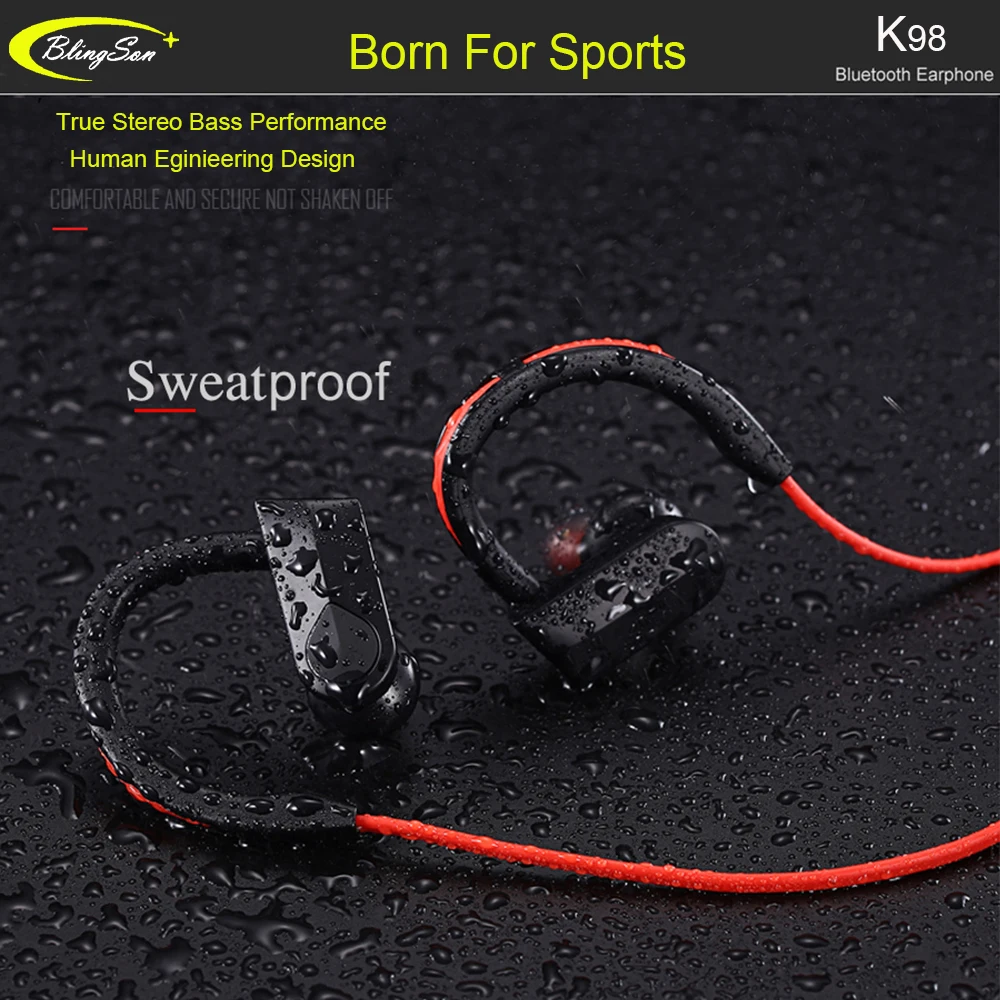 K98 Wireless Headphones Bluetooth Earphone Sport Running Wireless Earphones Stereo headphone Headset with mic for iPhone Xiaomi