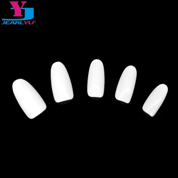 

500PCS/Lot Full Cover False Nails Medium Oval False Nails Tips Stiletto Sharp Acrylic UV Gel Nail Art Tips For Nice Finger White