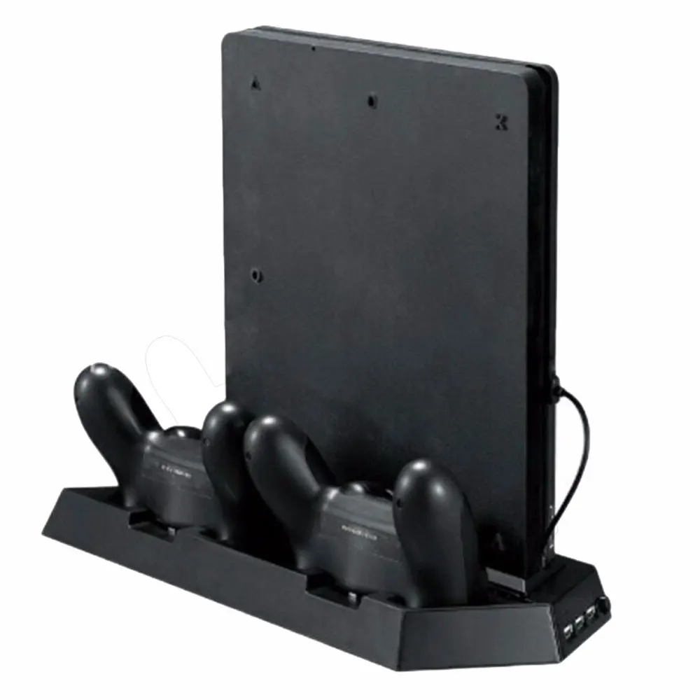 

New Vertical Stand Bracket Cooling Fan with Dual Controller Charging Station for PS4 or PS4 Slim Console
