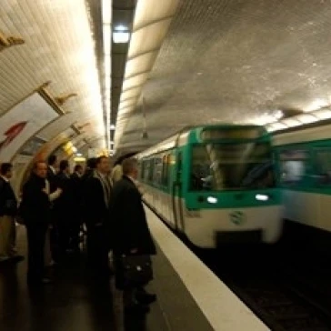Commuters Inside Metro Station  Paris  France Poster Print by Lisa S. Engelbrecht (36 x 24)