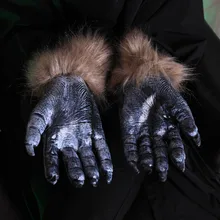 Мода для женщин зимние перчатки женские меховые Хэллоуин оборотень карнавальный костюм зомби пушистый зверь моделирование волк коготь PSEPT8