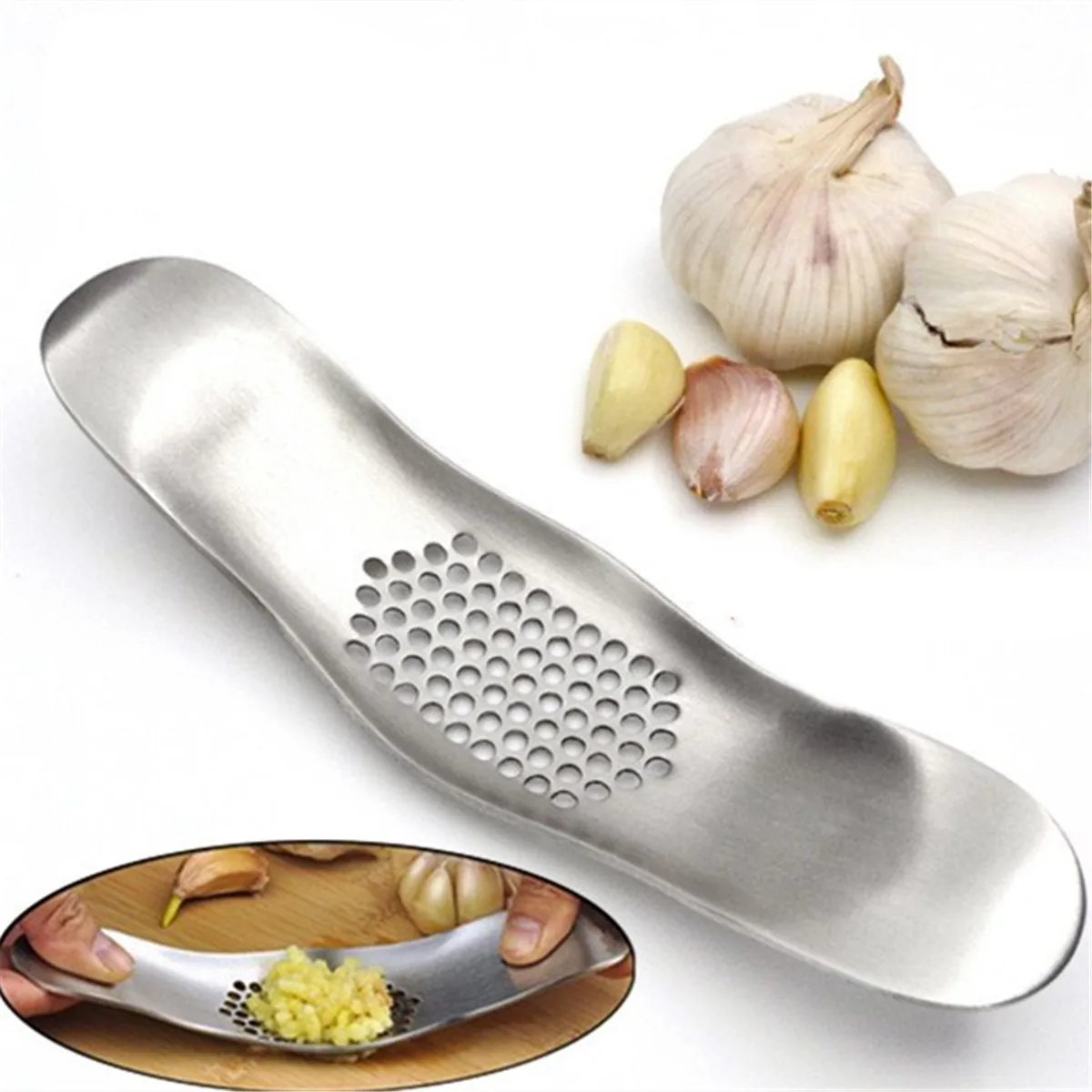 Buy Professional Garlic Crusher Stainless Steel Solid Rocker Ginger Mincer