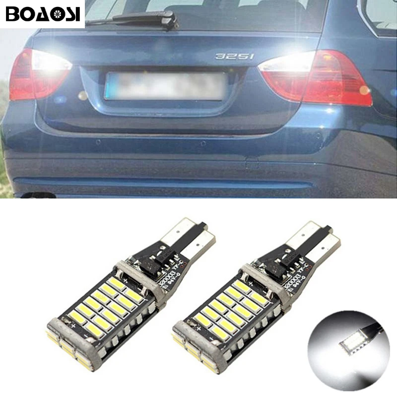 BOAOSI 2x Canbus T15 LED Reverse Light Car LED Error Free Backup Light