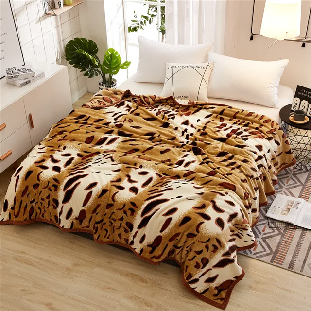 King Queen Size Mink Blankets for Beds American Mediterranean Striped Throw Fleece Bed Cover