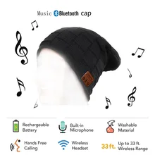 CHENFEC Beauty New Soft Warm Beanies Bluetooth Hat Wireless Bluetooth Cap Headset Speaker MP3 Smart Headphone