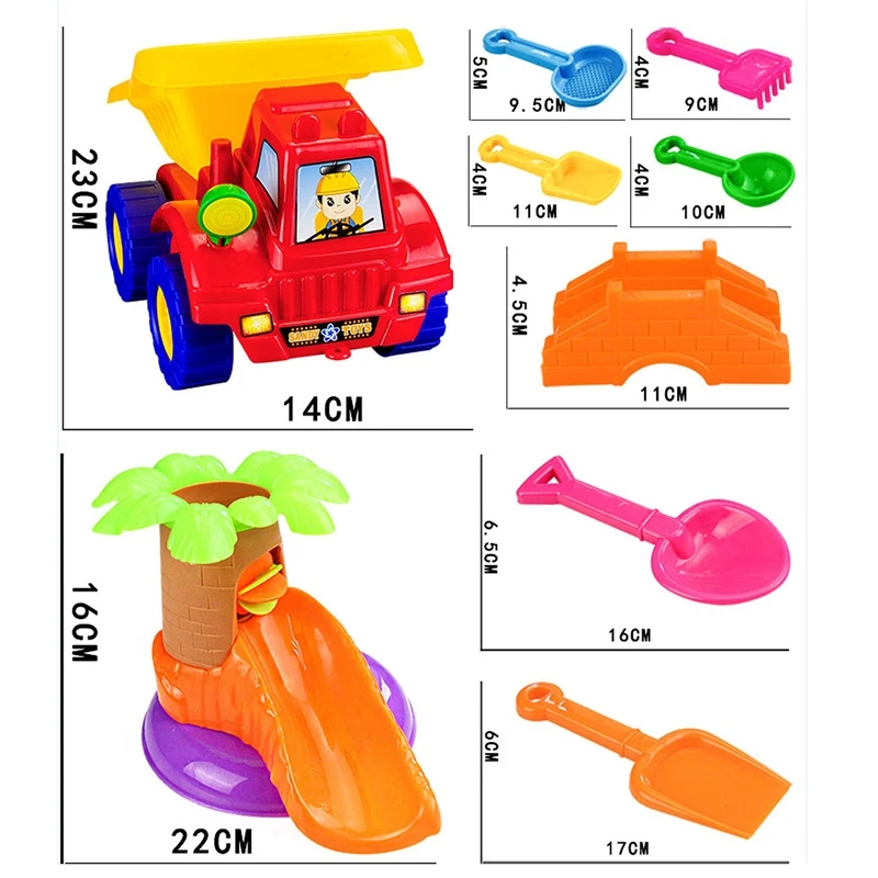 20Pcs Funny Kids Beach Sand Game Toy Set Shovels Castle Rake Hourglass Bucket Children Beach Play Set Role Play Toy Kit