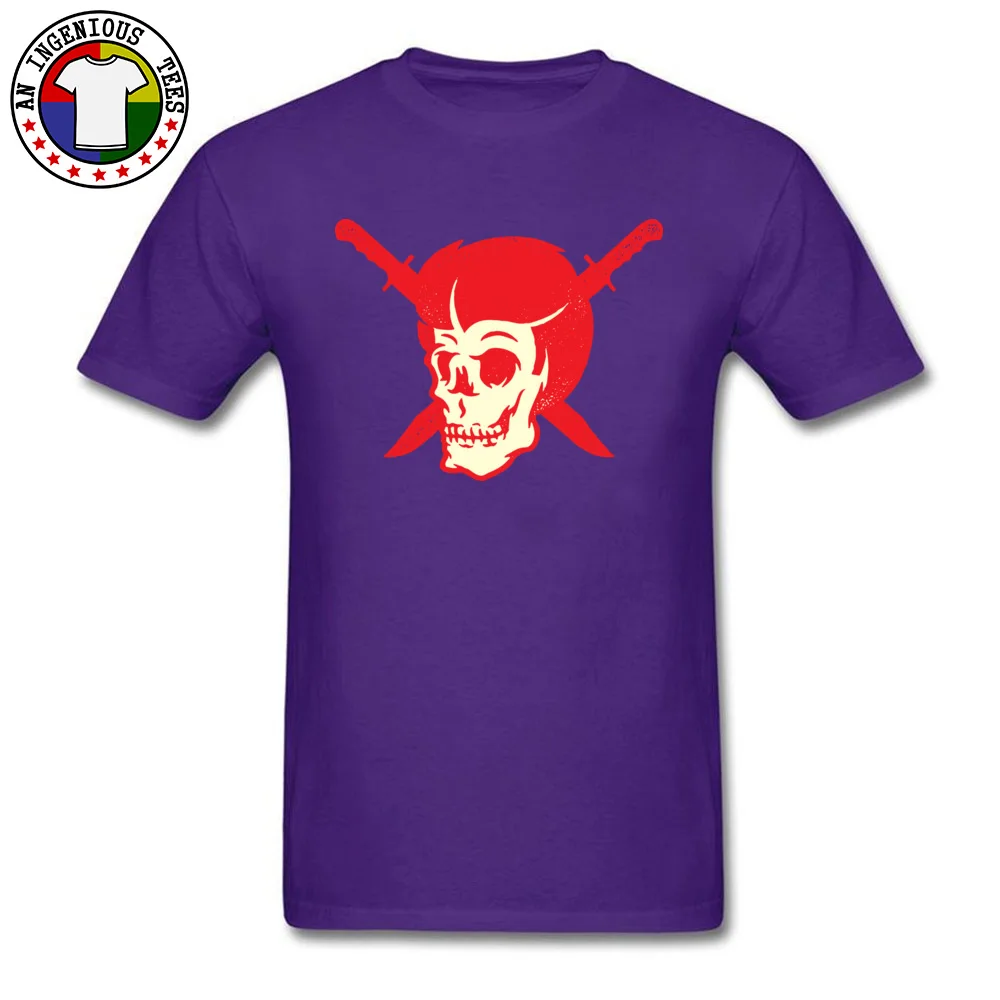 Skull and Dagger All Cotton Male Short Sleeve Tops Shirts Comics Summer Top T-shirts Slim Fit Clothing Shirt Slim Fit O-Neck Skull and Dagger purple