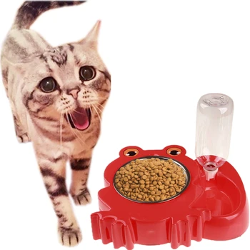 

500ml Dual-use Pet Automatic Feeder Dog Cat Drinking Bowl For Dog Water Drinking Cat Feeding Dispenser Pet Cat Dog 50MC22
